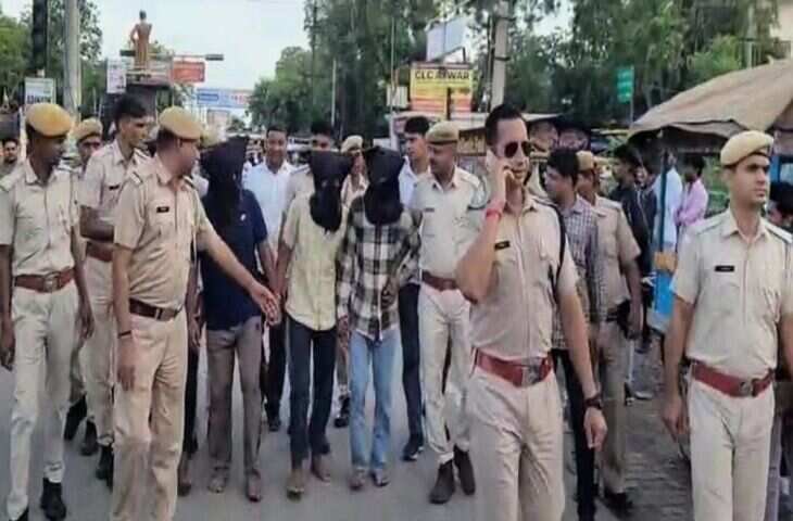 अलवर में ट्रैफिक पुलिसकर्मी पर हमला करने वालों का निकाला जुलूस