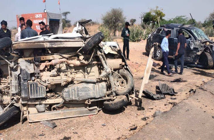 चूरू में हुआ भयंकर सड़क हादसा, सीसीटीवी फूटेज में देखें कार के उडे परखच्चे, पति-पत्नी समेत 3 की मौके पर मौत