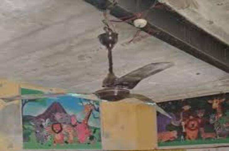 बाड़मेर स्कूल में पंखा गिरने से दो बच्चे घायल, फुटेज में देंखे अस्पताल में भर्ती