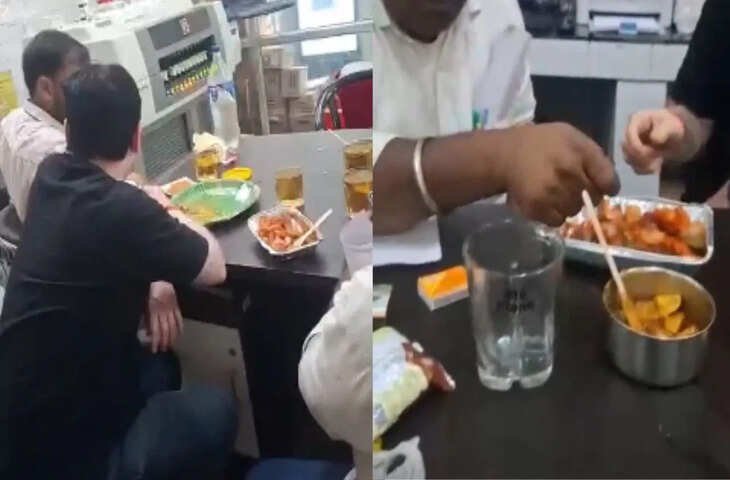 वाराणसी जिला अस्पताल में ड्यूटी के दौरान कर्मचारियों की कॉकटेल पार्टी, सोशल मीडिया पर वीडियो वायरल